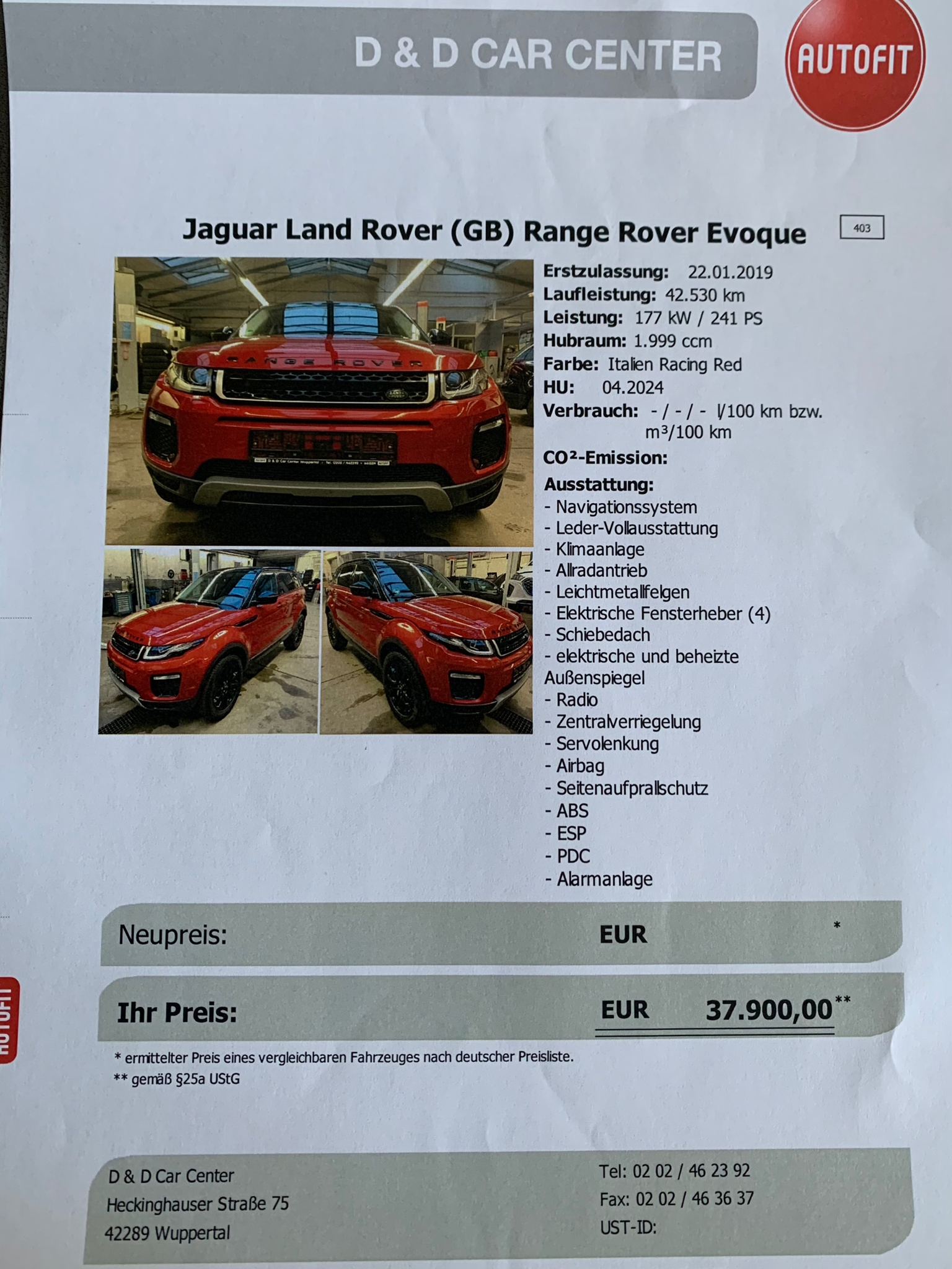Jaguar Land Rover (GG) Range Rover Evoque